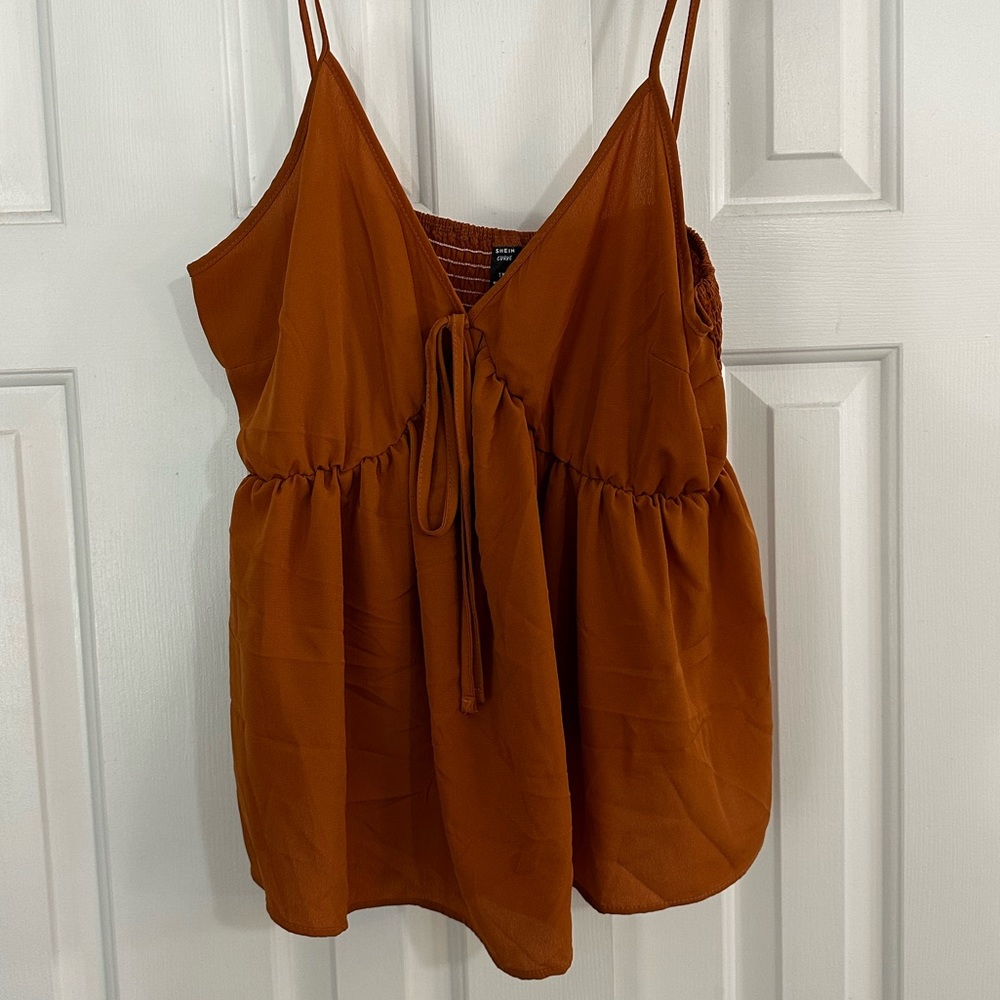 Adjustable strap v neck blouse tank top